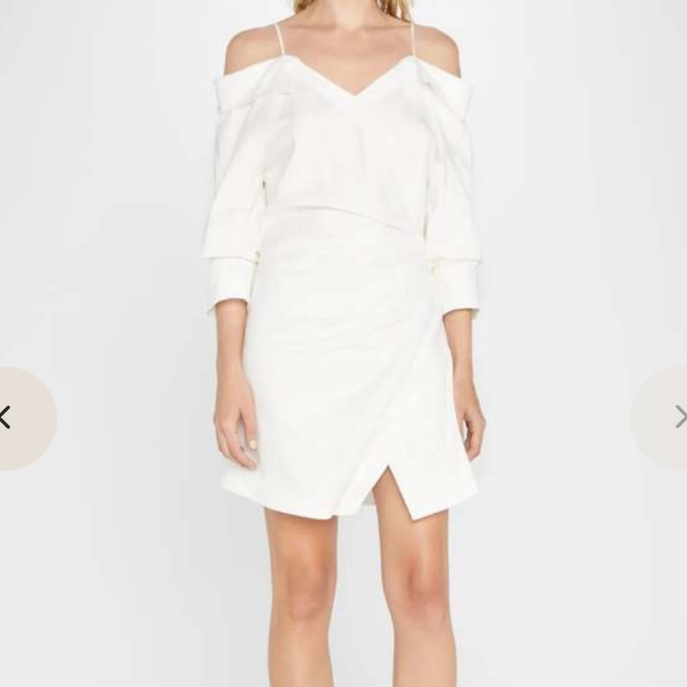 Jonathan Simkhai monrow draped texture off shoulder mini dress